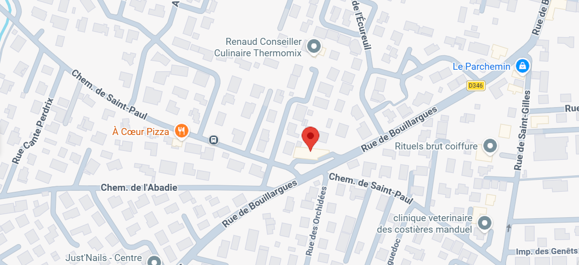 Plan d'acc&egrave;s &agrave; MAHU Opticien, 312 route de Bouillargues &agrave; Manduel (N&icirc;mes)